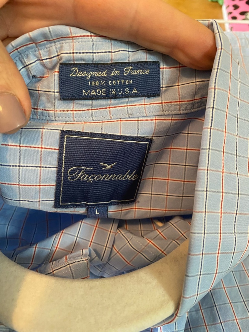 Faconnable Mens short Sleeve Button down shirt. Large - Picture 4 of 6